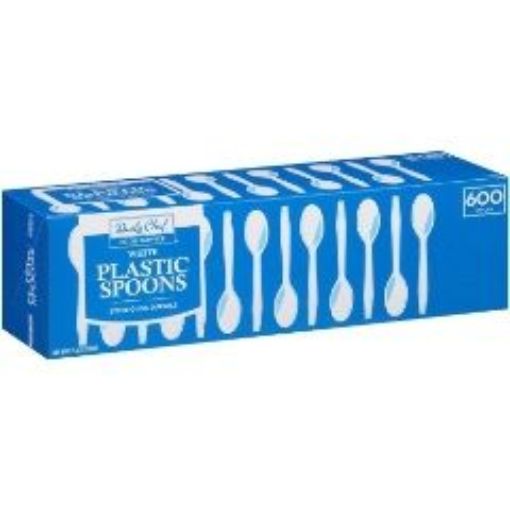 Picture of MEMBERS MARK PLASTIC SPOONS WHITE 600EA/BX