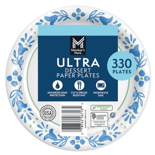 Picture of MEMBER MARK ULTRA PAPER PLATE 6-7/8" 330PL/PK