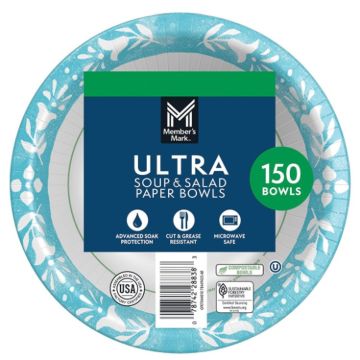 Picture of MEMBER MARK ULTRA PAPER BOWLS, 20 OZ 150/PK