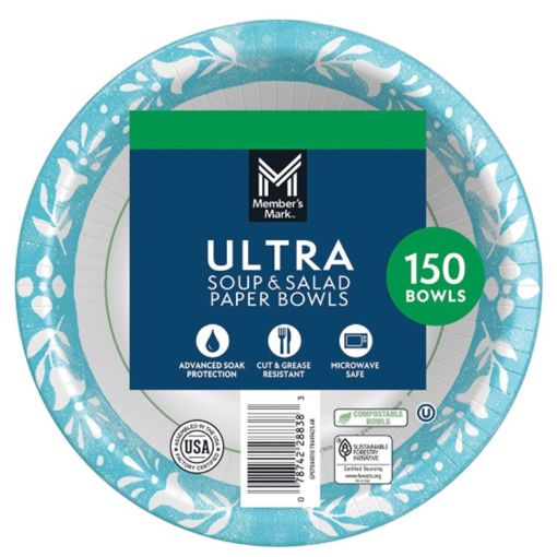 Picture of MEMBER MARK ULTRA PAPER BOWLS, 20 OZ 150/PK