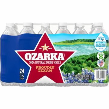 Picture of Ozarka Premium Bottled Spring Water, 16.91 oz, Naturally Enhanced Minerals, 24/CT
