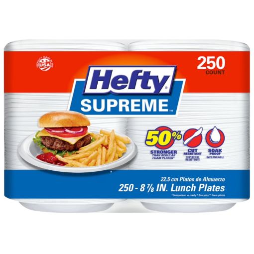 Picture of Hefty Supreme Foam Disposable Lunch Plates, 8 7/8" (250 ct.)